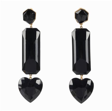 clip earring yves saint laurent rve gouche heart|Yves Saint Laurent Heart Clip On Earrings .